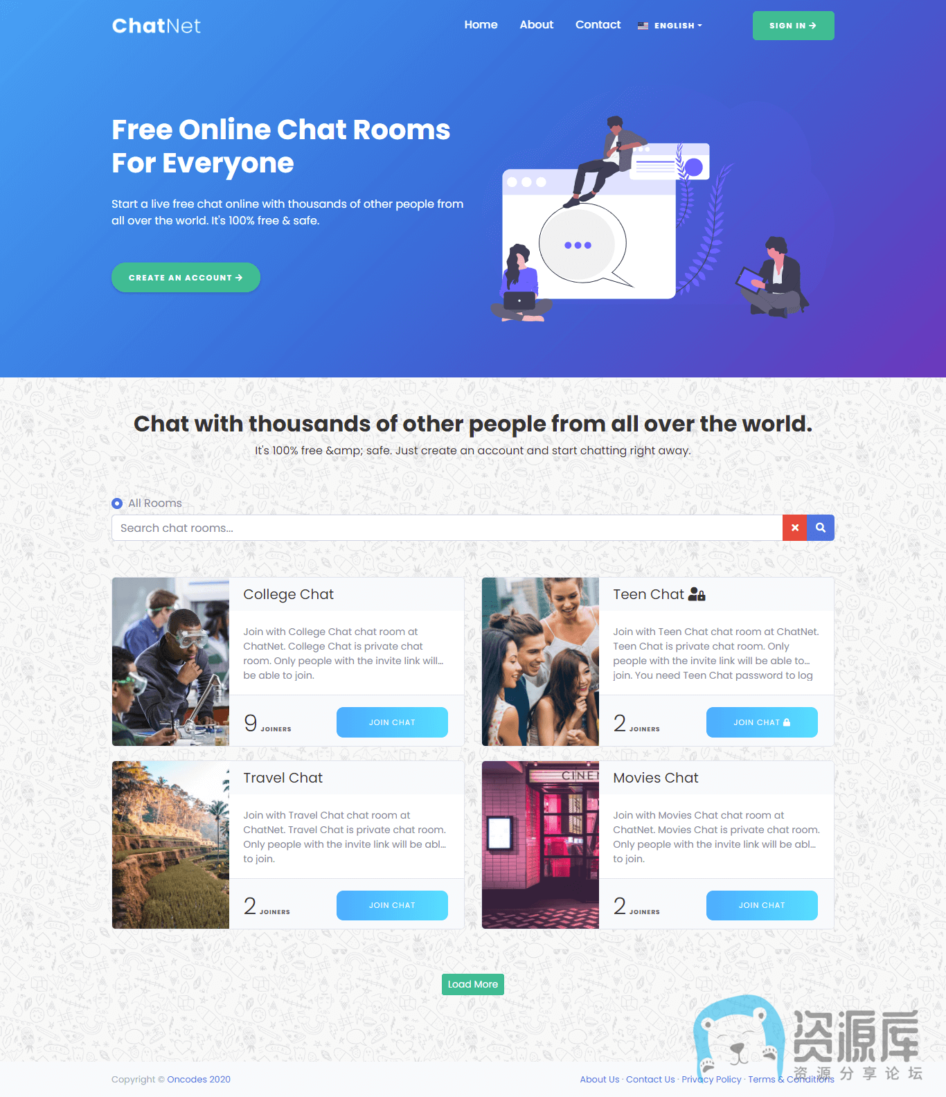 ChatNet -PHP聊天室和私人聊天程序 v1.9-大贝源码