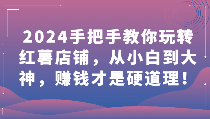 2024手把手教你玩转红薯店铺，从小白到大神，赚钱才是硬道理！-大贝源码