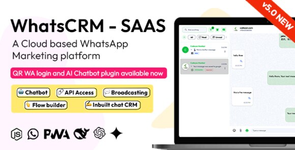 WhatsCRM v5.0.0 – 聊天机器人、流程生成器、API 访问、WhatsApp CRM SAAS 系统源码-大贝源码