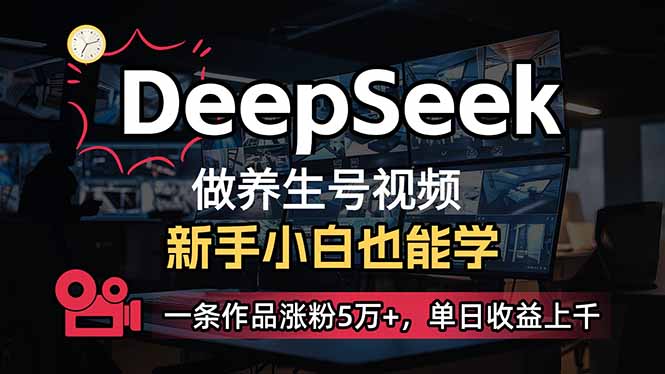 （14270期）小白用DeepSeek做养生号，一条作品涨粉5万+，单日收益上千-大贝源码