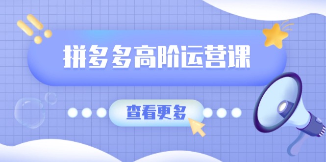 （14327期）拼多多高阶运营课：极致群爆款玩法，轻付费无尽复制，打造单品爆款之路-大贝源码