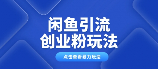 闲鱼引流创业粉0基础及可操作日引流百人保姆级教学-大贝源码